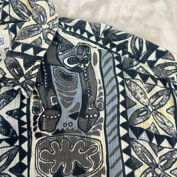 VTG Arizona Jean Co Shirt Mens Large Blue Hawaiian Tropical Button Front Coastal - Picture 3 of 12